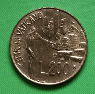 Vaticano 200 Lire 1991 Giovanni Paolo II