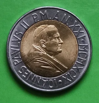 500 Lire Vaticano 1999 Giovanni Paolo II