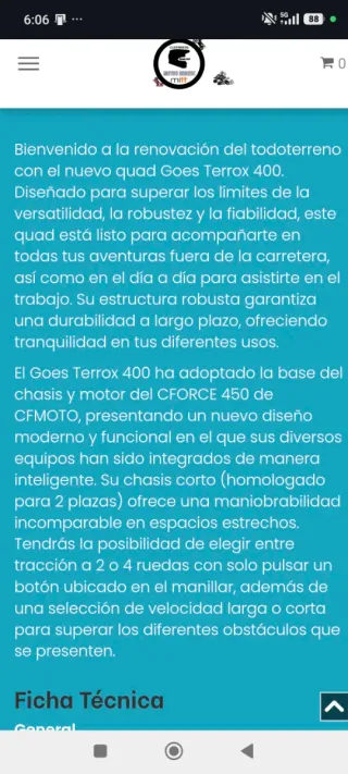 Quad GOES TERROX 400S Negro