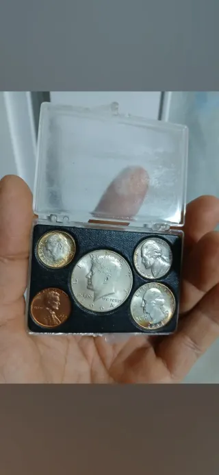 Serie de EEUU con 3 monedas de plata año 1964