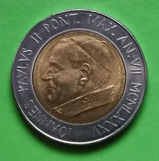 500 Lire Vaticano 1985 Giovanni Paolo II
