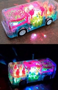 Autobús de juguete transparente