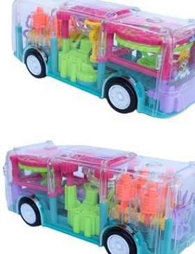 Autobús de juguete transparente