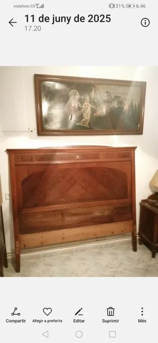 Canterano, tocador, comodín y cabecera cama.