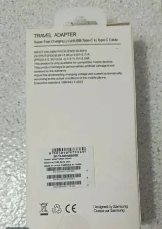 DOS CARGADORES SAMSUNG 25W CARGA RÁPIDA 1MCABLE