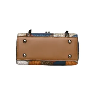 Borsa donna patchwork marrone multicolore