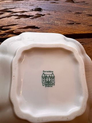 Platito de porcelana Limoges floral