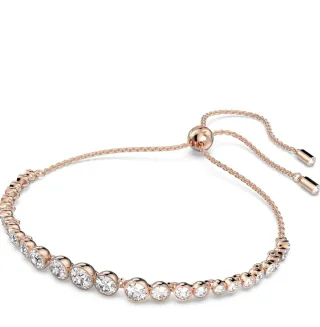 Pulsera ajustable con circonitas rosas y blancas.