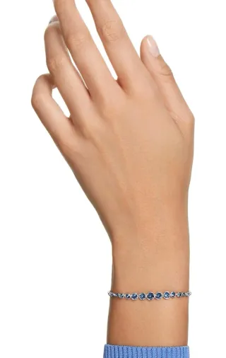 Pulsera Swarovski Azul y Plateada Ajustable