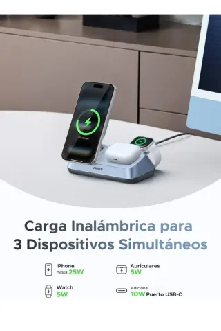 SinAbrir UGREEN MagFlow Qi2 25W Cargador Inala3en1