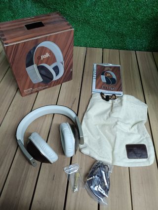Polk Audio AM5118 - Auriculares de Diadema Cerrados, Color Blanco y marrón