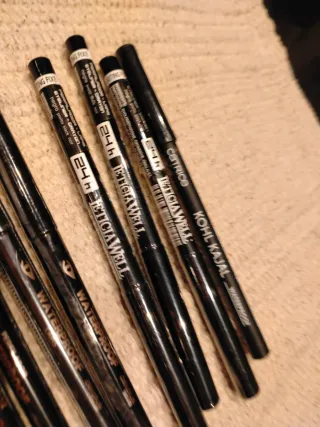 Lote 12 Perfiladores Ojos Nuevos Negro/Dorado