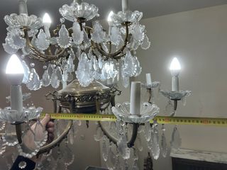 Lámpara araña de techo cristal y metal