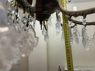 Lámpara araña de techo cristal y metal