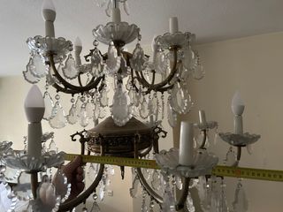 Lámpara araña de techo cristal y metal