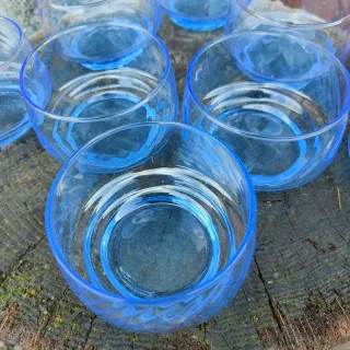 Coppette dessert vetro blu