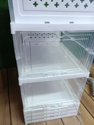 SONGMICS Cajas para Zapatos Juego de 6 Organizadores Apilables Transparente y Blanco Nube