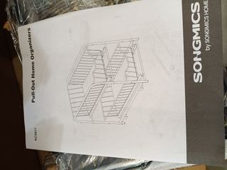 SONGMICS Organizador de cocina, Estantería de 2 Niveles Extraíbles para Armario, Organizador Apilable bajo el Fregadero con Cajones, para Cocina, Baño, Negro Tinta KCS017B01V1