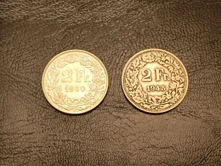 Lote monedas suizas de PLATA. Francos Suizos.