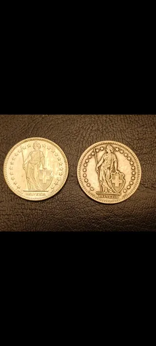 Lote monedas suizas de PLATA. Francos Suizos.