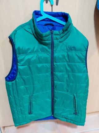 Chaleco reversible hombre azul/verde
