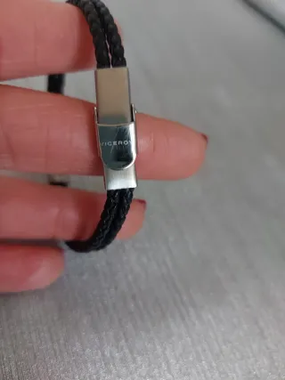Pulsera Viceroy trenzada negra y plateada