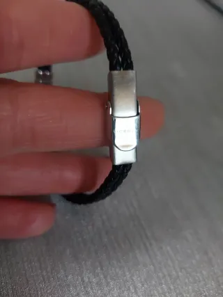 Pulsera Viceroy trenzada negra y plateada