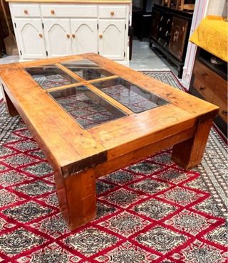 Mesa de centro madera y cristal