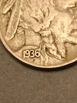 Moneda Buffalo Nickel 1936