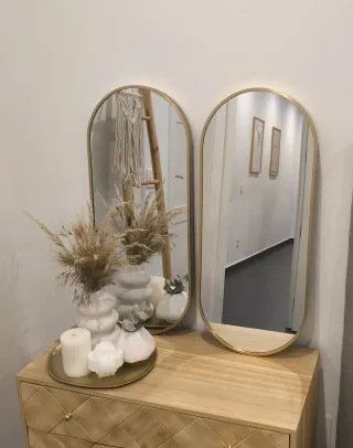 Dúo Espejos Ovalados Dorados