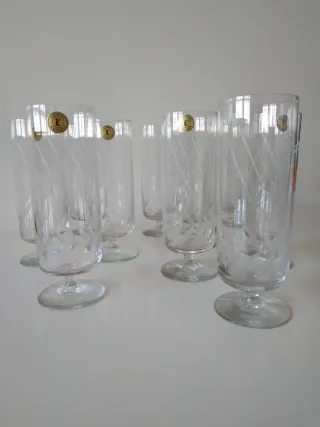 50 Copas de Cristal Grabado Vintage