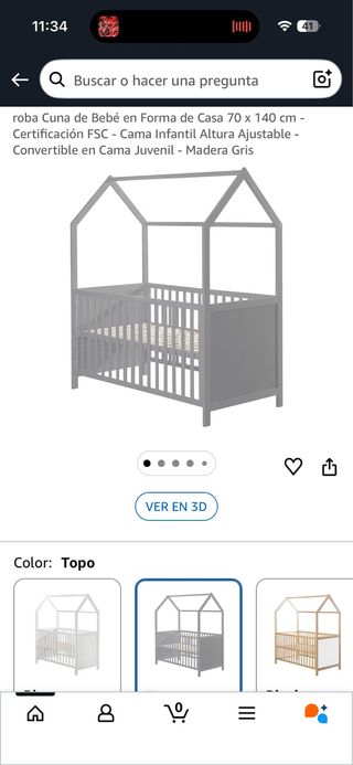 Cuna Stokke Casa india marron 75x143x162cm