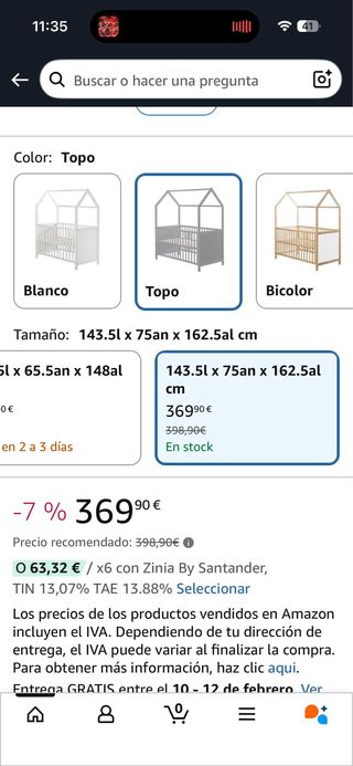 Cuna Stokke Casa india marron 75x143x162cm