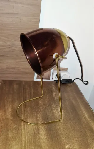 2 Lámparas Mesa Vintage Metálicas