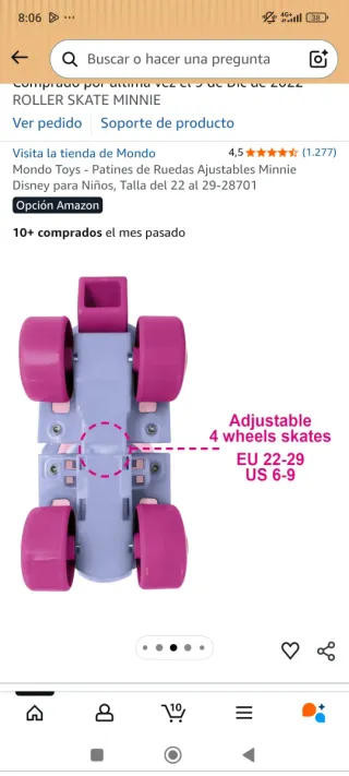 Patines de Minnie Mouse Rosas