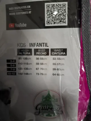 Disfraz de Burrito Talla 3-4 Años