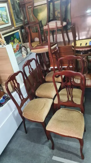 Juego de 6 sillas de comedor de madera