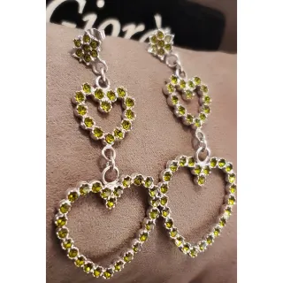 Orecchini Giorgio Cuore Cristalli Verdi