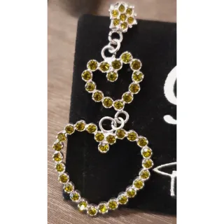 Orecchini Giorgio Cuore Cristalli Verdi