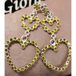 Orecchini Giorgio Cuore Cristalli Verdi