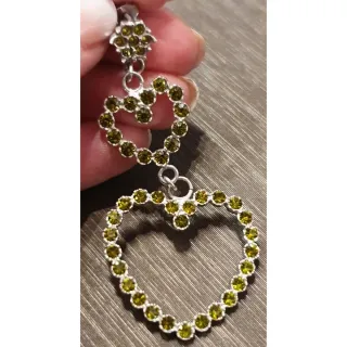 Orecchini Giorgio Cuore Cristalli Verdi