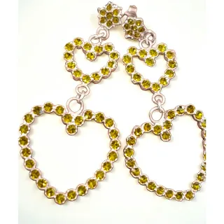 Orecchini Giorgio Cuore Cristalli Verdi