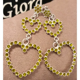 Orecchini Giorgio Cuore Cristalli Verdi