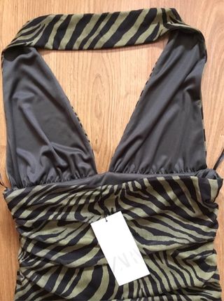 Vestido halter animal print Zara M/S
