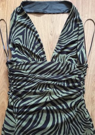 Vestido halter animal print Zara M/S