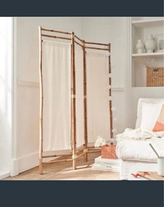 Biombo Bambú y Lona Blanca