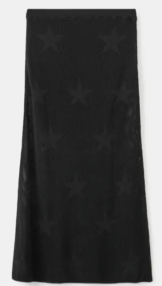 Falda larga negra semitransparente estrellas