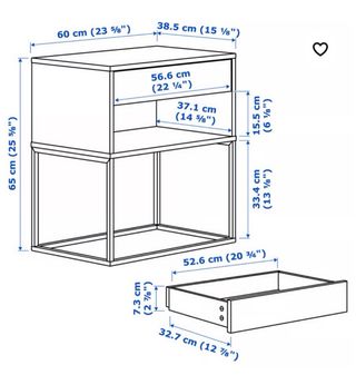 2 Mesitas de noche negras Ikea