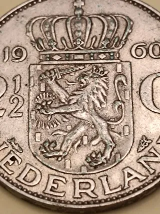Moneda Holandesa 2½ Florines 1960 Plata