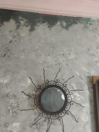 Specchio decorativo sole in metallo e cristallo